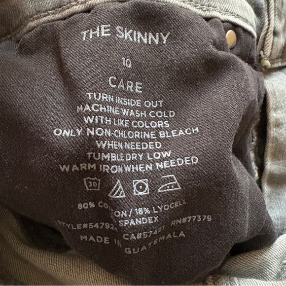 Ann Taylor The Skinny High Rise Gray Button Fly Jeans Size 10 - Picture 4 of 4